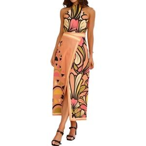 Floral Pink and Yellow Women's Skirt